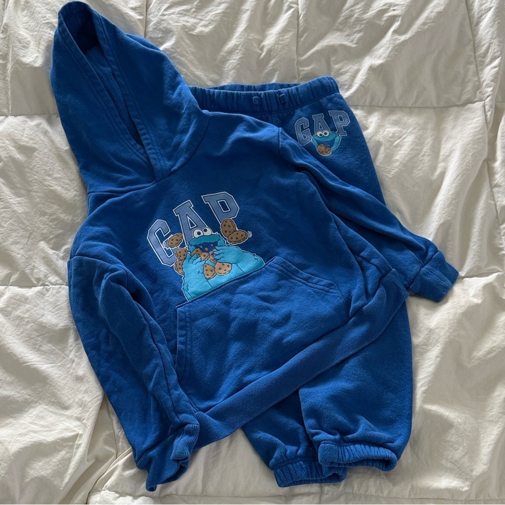 Kids Blue Cookie Monster Hoodie and Pants Set by GAP